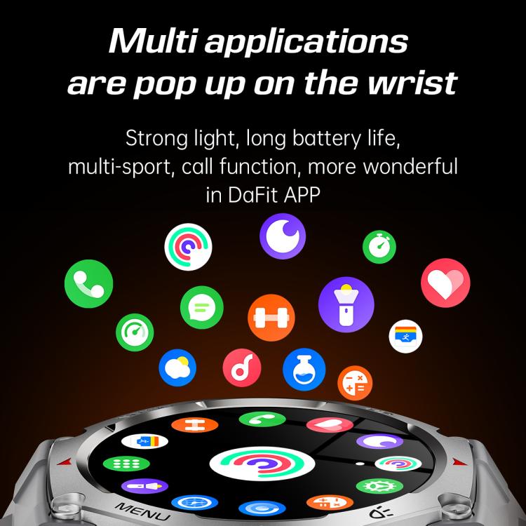 KT85 1.43 inch Screen 5ATM Outdoor Sports Smart Watch with Strong Flashlight