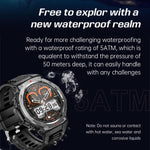 KT85 1.43 inch Screen 5ATM Outdoor Sports Smart Watch with Strong Flashlight