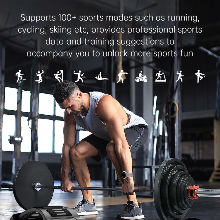 KT85 1.43 inch Screen 5ATM Outdoor Sports Smart Watch with Strong Flashlight