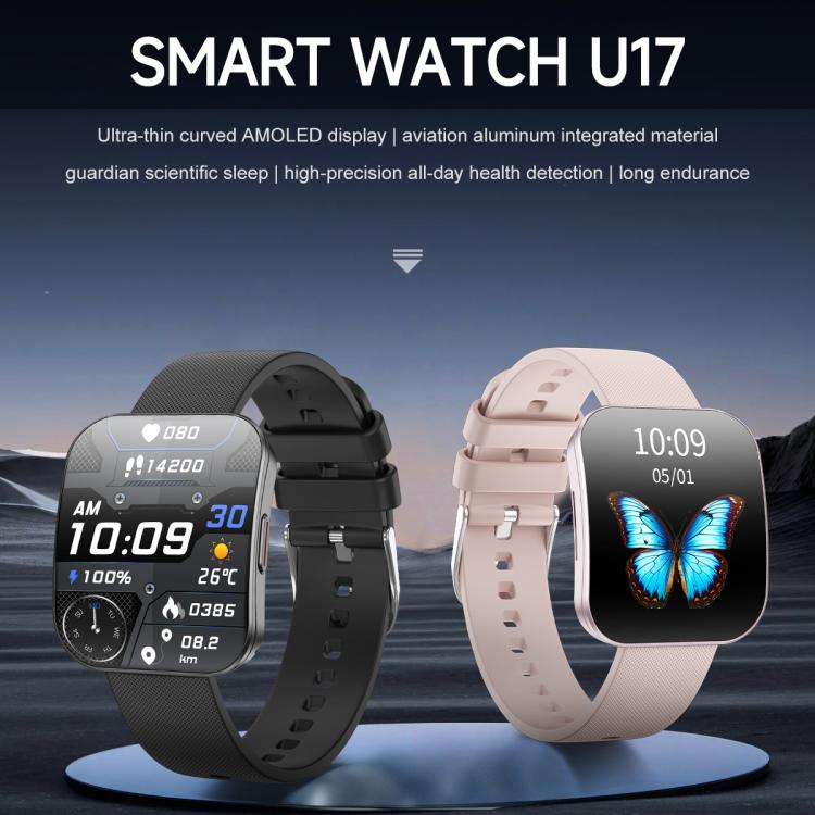 U17 1.85 inch Ultra-thin Curved Screen IP68 Sports Smart Watch
