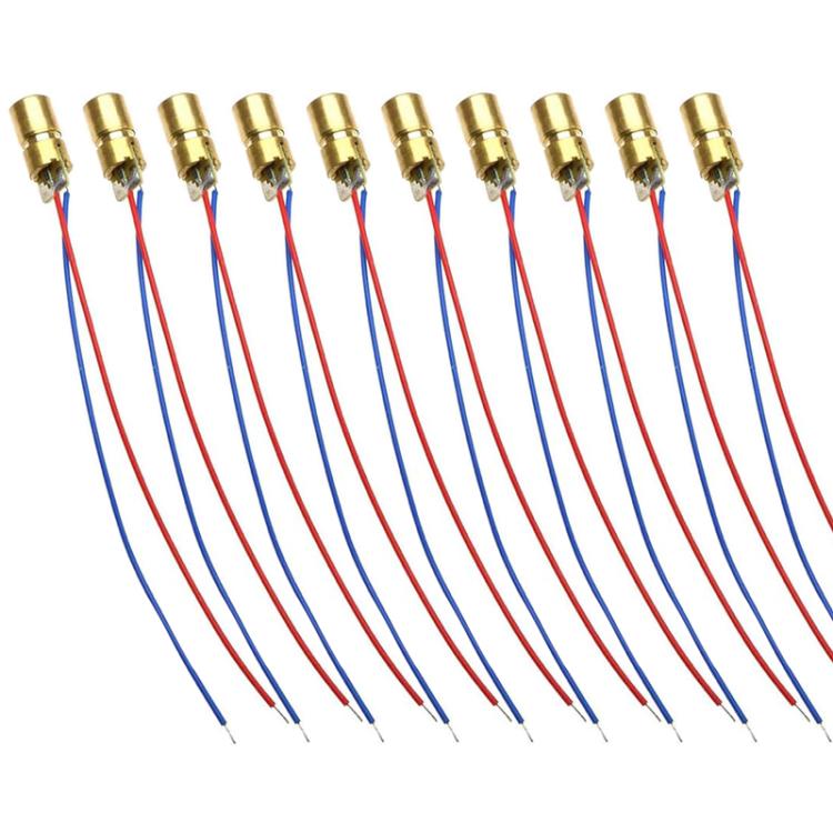 10pcs/Pack Adjustable Diode Laser Head Red Dot Laser Module, 5V, 3V