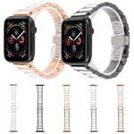 Drei Perlen Keramik 18 mm Edelstahl-Uhrenarmband, für Apple Watch 46 mm / 49 mm / 45 mm / 44 mm, für Apple Watch 42 mm / 41 mm / 40 mm / 38 mm