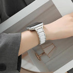 Drei Perlen Keramik 18 mm Edelstahl-Uhrenarmband, für Apple Watch 46 mm / 49 mm / 45 mm / 44 mm, für Apple Watch 42 mm / 41 mm / 40 mm / 38 mm