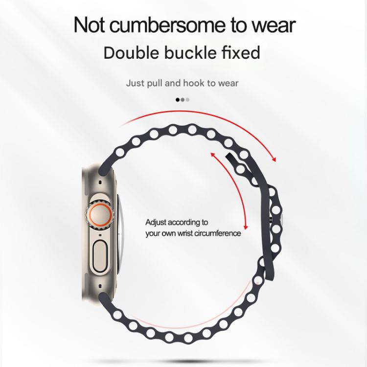 Butterfly Buckle Ocean Silicone Watch Band with Film Integrated PC Case, For Apple Watch Series 44mm, For Apple Watch Series 40mm, For Apple Watch Series 10 / 11 46mm, For Apple Watch Series 10 / 11 42mm, For Apple Watch Series 45mm                    ...