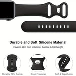 Butterfly Buckle Silicone Watch Band with Film Integrated PC Cover, For Apple Watch Series 44mm, For Apple Watch Series 40mm, For Apple Watch Series 10 / 11 46mm, For Apple Watch Series 10 / 11 42mm, For Apple Watch Series 45mm                         ...
