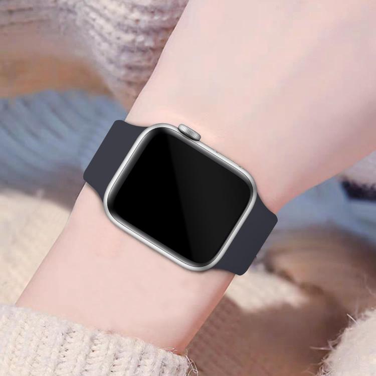 Butterfly Buckle Silicone Watch Band with Film Integrated PC Cover, For Apple Watch Series 44mm, For Apple Watch Series 40mm, For Apple Watch Series 10 / 11 46mm, For Apple Watch Series 10 / 11 42mm, For Apple Watch Series 45mm                         ...