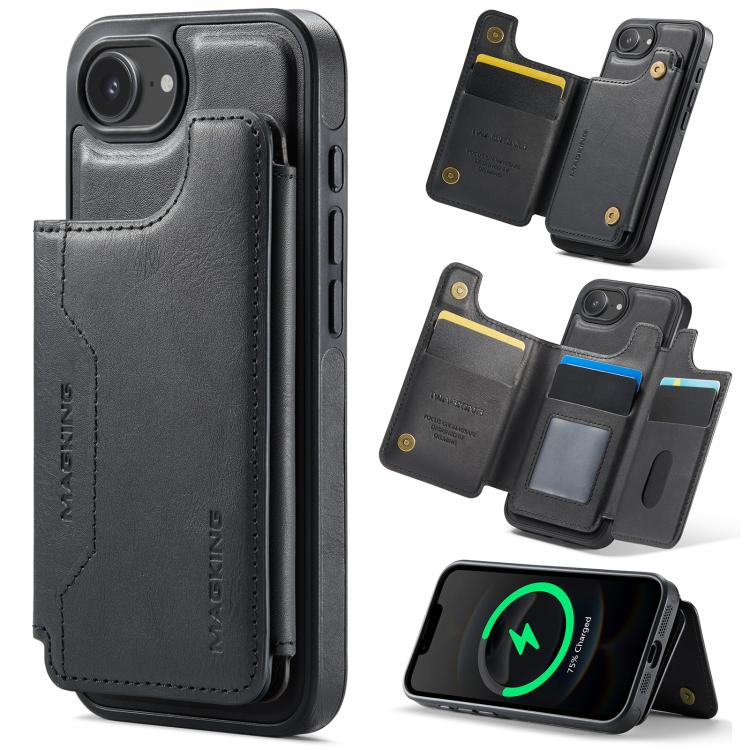 غطاء هاتف MAGKING K3 مع حقيبة بطاقة RFID قابلة للفصل وماجسيف، لهواتف iPhone 17e / 16e، iPhone 17، iPhone 16 Pro Max، iPhone 16 Pro، iPhone 16 Plus، iPhone 16