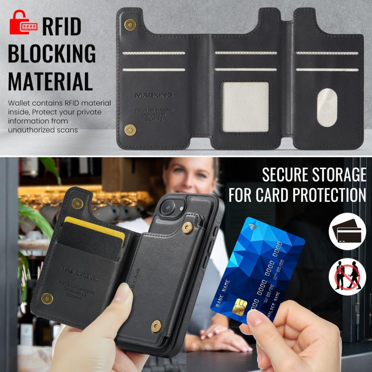 MAGKING K3 Series MagSafe RFID Card Bag Detachable Phone Case, For iPhone 17e / 16e, For iPhone 17, For iPhone 16 Pro Max, For iPhone 16 Pro, For iPhone 16 Plus, For iPhone 16
