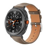 xDfind Flat Head Black Shark Fine Grain Leather Watch Band, For Samsung Galaxy Watch Ultra / Ultra 2025, For Samsung Galaxy Watch8 / Watch8 Classic, For Samsung Galaxy Watch7 / FE / 6 / 5 / 4