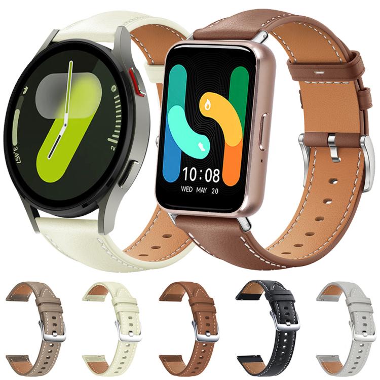 xDfind Flat Head Black Shark Fine Grain Leather Watch Band, For Samsung Galaxy Watch Ultra / Ultra 2025, For Samsung Galaxy Watch8 / Watch8 Classic, For Samsung Galaxy Watch7 / FE / 6 / 5 / 4