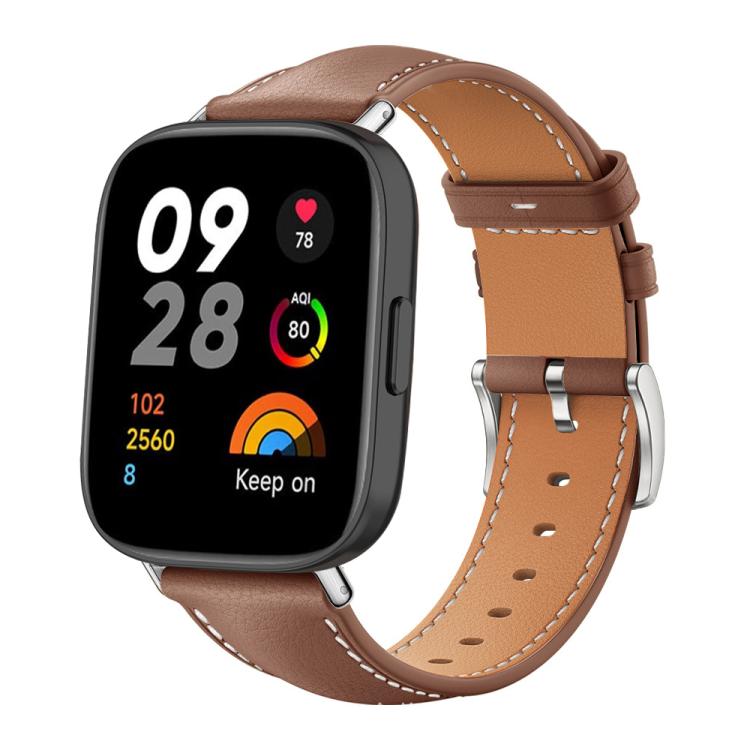 xDfind Flat Head Black Shark Fine Grain Leather Watch Band, For Xiaomi Band 10 Pro / 9 Pro / Redmi Watch 6, For Redmi Watch 3 Active / Lite 20mm, For Redmi Watch 3 20mm