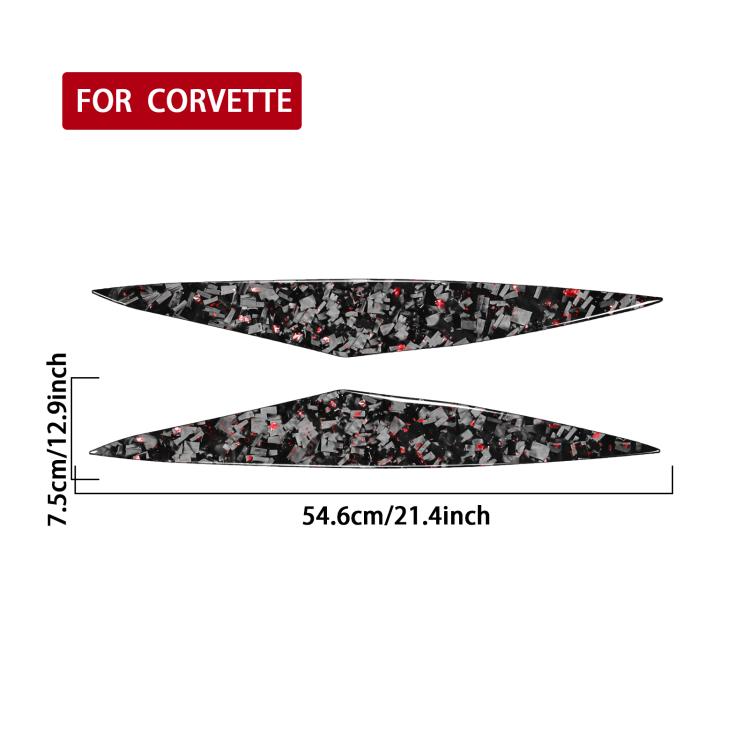 2pcs/Set Forged Gold Foil Carbon Fiber Car Front Bumper Sides Decorative Sticker for Chevrolet Corvette C8 2020-, Left and Right Driver, Front Bumper Sides