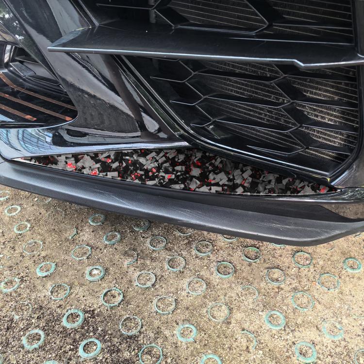 2pcs/Set Forged Gold Foil Carbon Fiber Car Front Bumper Sides Decorative Sticker for Chevrolet Corvette C8 2020-, Left and Right Driver, Front Bumper Sides