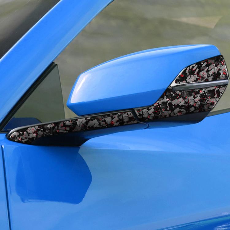 4pcs/Set Forged Gold Foil Carbon Fiber Car Rearview Mirror Decorative Sticker for Chevrolet Corvette C8 2020-, Left Driver, Rearview Mirror, Left Driver