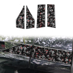 4pcs/Set Forged Gold Foil Carbon Fiber Car Roof Sides Decorative Sticker for Chevrolet Corvette C8 2020-, Left and Right Driver, Roof Sides