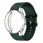 Silicone Watch Band with TPU Case, For Samsung Galaxy Watch 7 44mm, For Samsung Galaxy Watch 7 40mm, For Samsung Galaxy Watch 4 Classic 46mm, For Samsung Galaxy Watch 4 Classic 42mm