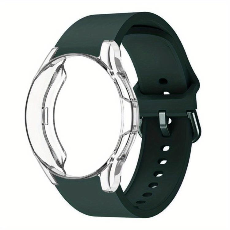 Silicone Watch Band with TPU Case, For Samsung Galaxy Watch 7 44mm, For Samsung Galaxy Watch 7 40mm, For Samsung Galaxy Watch 4 Classic 46mm, For Samsung Galaxy Watch 4 Classic 42mm