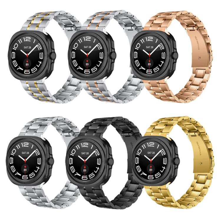 Five Beads Stainless Steel Metal Watch Band, For Samsung Galaxy Watch Ultra / Ultra 2025, For Samsung Galaxy Watch8 / Watch8 Classic