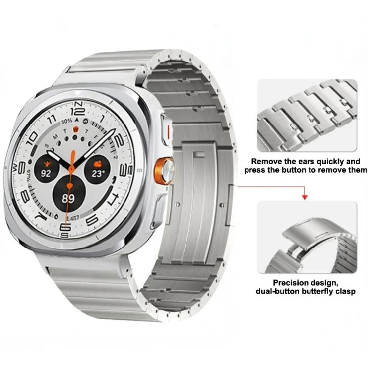 One Bead Side Slide Quick Release Buckle Titanium Alloy Watch Band, For Samsung Galaxy Watch Ultra / Ultra 2025, For Samsung Galaxy Watch8 / Watch8 Classic