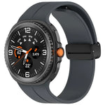 xDfind Fold Black Buckle Magnetic Silicone Watch Band, For Samsung Galaxy Watch8 / Watch8 Classic