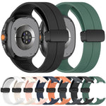 xDfind Fold Black Buckle Magnetic Silicone Watch Band, For Samsung Galaxy Watch8 / Watch8 Classic