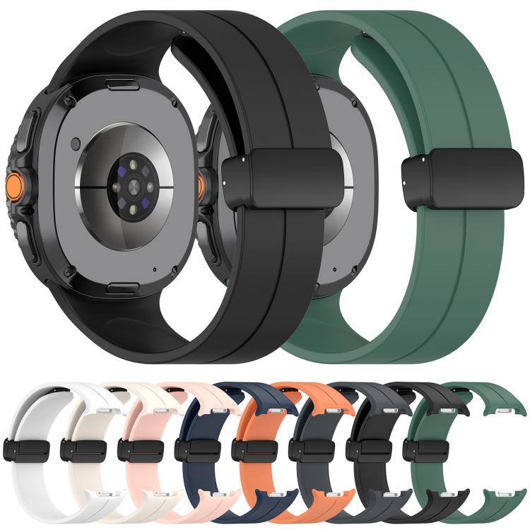 xDfind Fold Black Buckle Magnetic Silicone Watch Band, For Samsung Galaxy Watch8 / Watch8 Classic