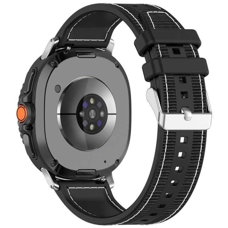 سوار ساعة xDfind من النايلون الهجين مع جديلة سيليكون، لساعات Samsung Galaxy Watch 8 / 8 Classic بمقاس 22 مم