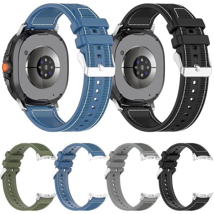 سوار ساعة xDfind من النايلون الهجين مع جديلة سيليكون، لساعات Samsung Galaxy Watch 8 / 8 Classic بمقاس 22 مم