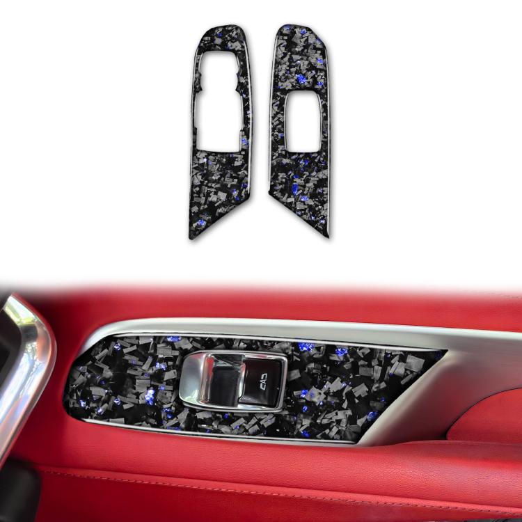2pcs/Set Forged Gold Foil Carbon Fiber Car Window Lift Decorative Sticker for Chevrolet Corvette C8 2020-, Left Driver, Window Lift, Left Driver
