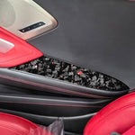 2pcs/Set Forged Gold Foil Carbon Fiber Car Inside Armrest Panel Decorative Sticker for Chevrolet Corvette C8 2020-, Left and Right Driver, Inside Armrest Panel