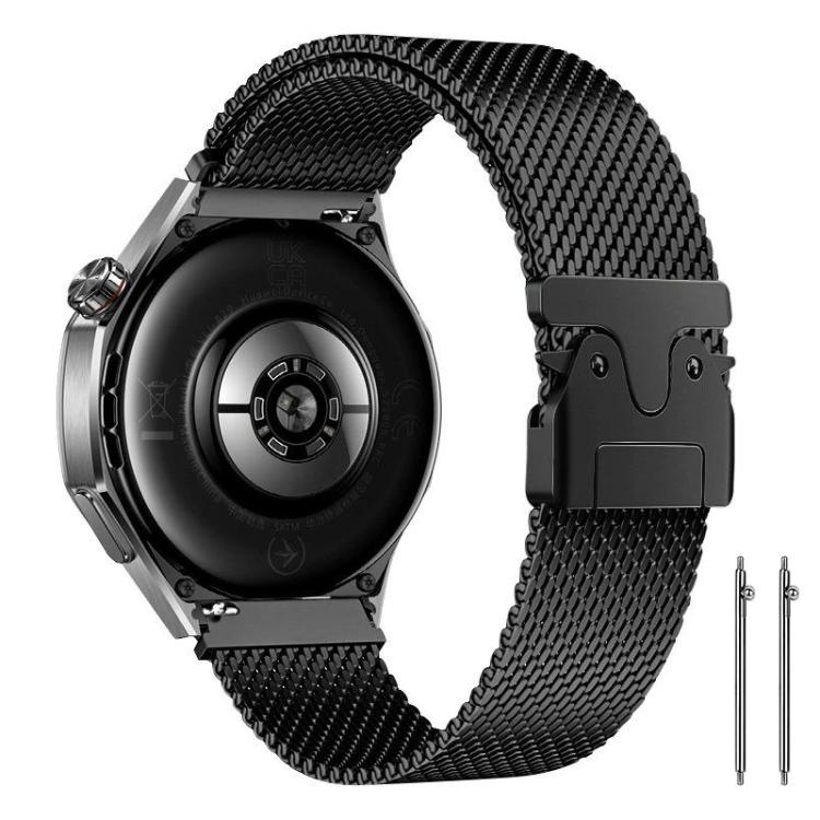 xDfind Milanese Parachute Buckle Stainless Steel Raised Fine Mesh Watch Band, 20mm, 22mm