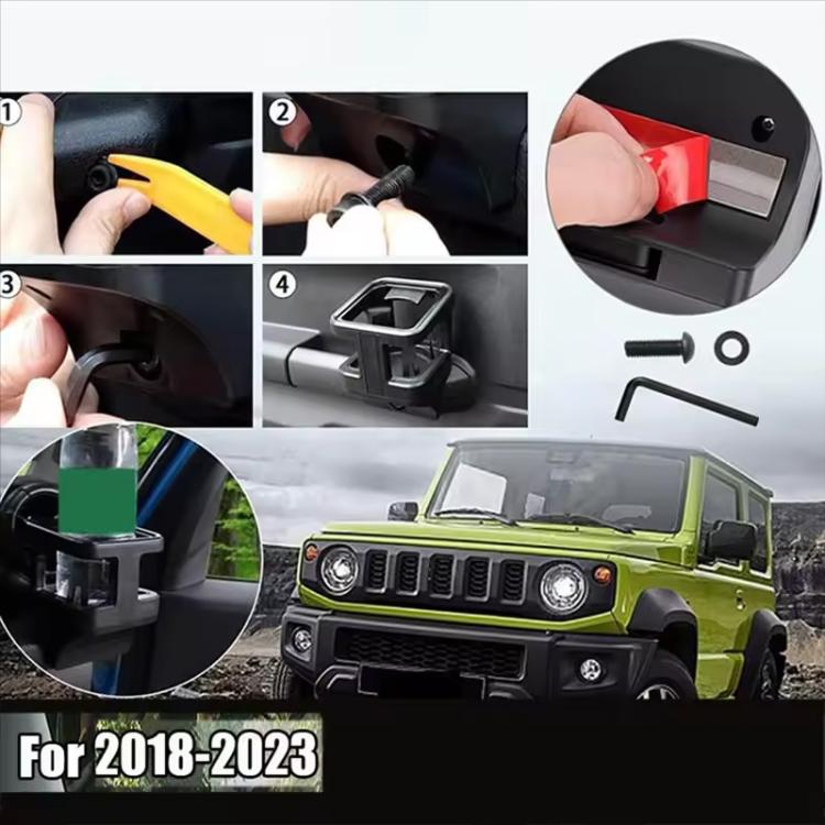 For Suzuki Jimny JB74 / JB64 2018- Car Air Outlet Water Cup Holder, with 3pcs Anti-slip Mats, Water Cup Holder