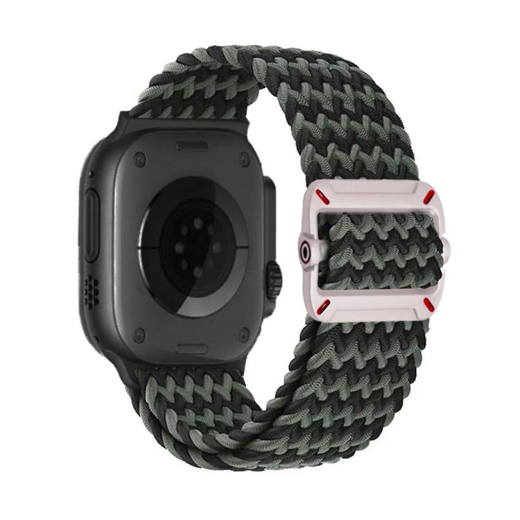 Double Loop Mechanical Buckle Nylon Braid Watch Band, For Apple Watch 46mm / 49mm / 45mm / 44mm