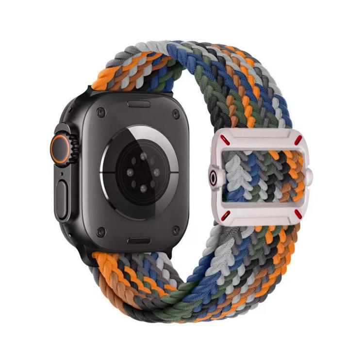 Double Loop Mechanical Buckle Nylon Braid Watch Band, For Apple Watch 46mm / 49mm / 45mm / 44mm