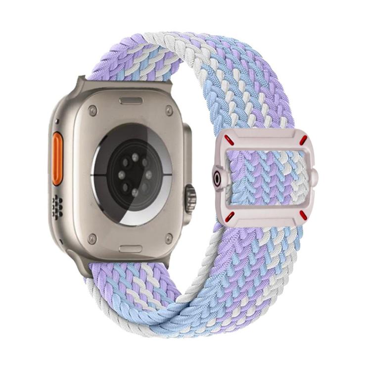 Double Loop Mechanical Buckle Nylon Braid Watch Band, For Apple Watch 46mm / 49mm / 45mm / 44mm