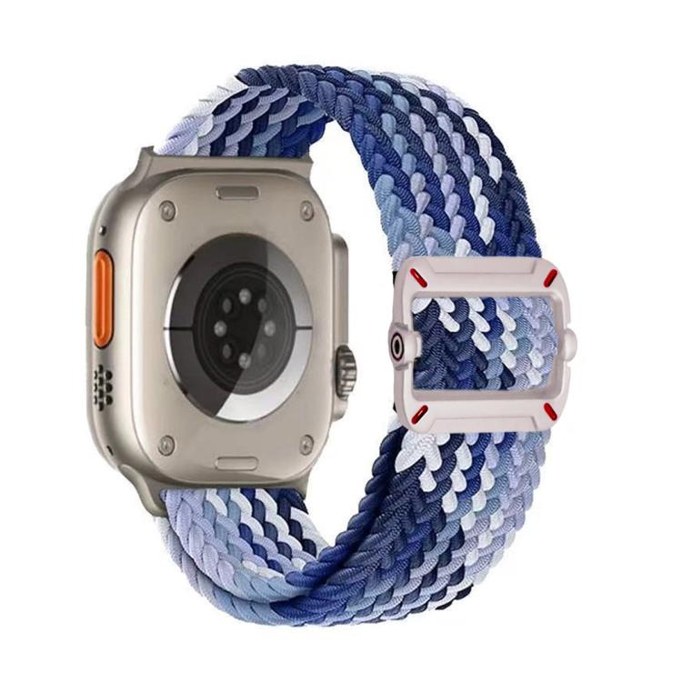 Double Loop Mechanical Buckle Nylon Braid Watch Band, For Apple Watch 46mm / 49mm / 45mm / 44mm