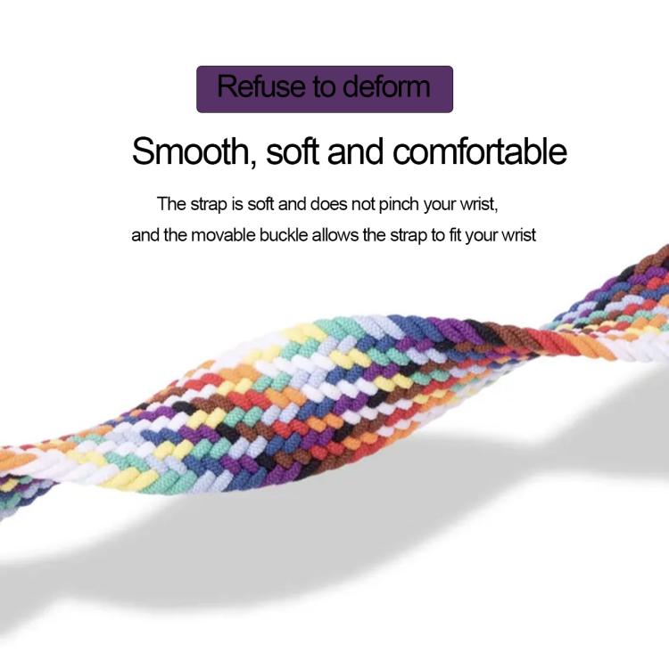 Double Loop Mechanical Buckle Nylon Braid Watch Band, For Apple Watch 46mm / 49mm / 45mm / 44mm