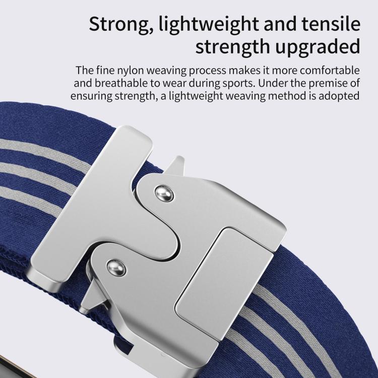 xDfind Parachute Buckle 3-Stripe Braided Nylon Watch Band, For Apple Watch 42 / 44 / 45 / 46 / 49mm, For Apple Watch 38 / 40 / 41 / S10 42mm