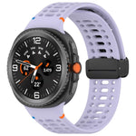 xDfind Magnetic Black Buckle Silicone Watch Band, For Samsung Galaxy Watch8 / Watch8 Classic