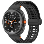xDfind Magnetic Black Buckle Silicone Watch Band, For Samsung Galaxy Watch8 / Watch8 Classic