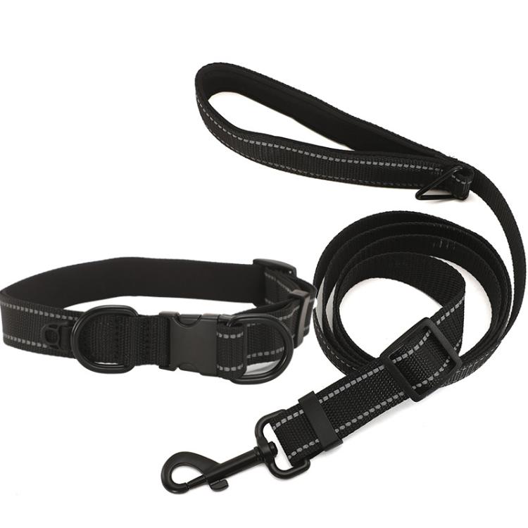 Pet Reflective Collar Waterproof Cloth Black Buckle with 1.8m Leash, Waterproof Collar + Leash, S, Waterproof Collar + Leash, M, Waterproof Collar + Leash, L