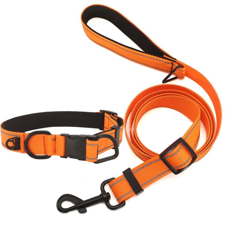 Pet Reflective Collar Waterproof Cloth Black Buckle with 1.8m Leash, Waterproof Collar + Leash, S, Waterproof Collar + Leash, M, Waterproof Collar + Leash, L