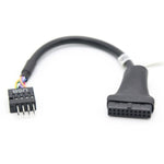2pcs Computer Motherboard USB3.0 Adapter Cable, 20 Pin Male to 9 Pin Female, 9 Pin Male to 20 Pin Female
