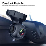 USB WiFi HD Night Vision Hidden Car Driving Recorder