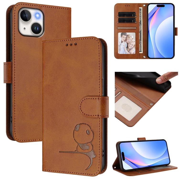 Litter Panda Embossing RFID Leather Phone Case with Lanyard, For iPhone 14 Pro Max, For iPhone SE 2022 / 2020 / 8 / 7, For iPhone 13 Pro Max, For iPhone 13 Pro, For iPhone 13 mini, For iPhone 12 / 12 Pro, For iPhone 12 Pro Max, For iPhone 12 mini