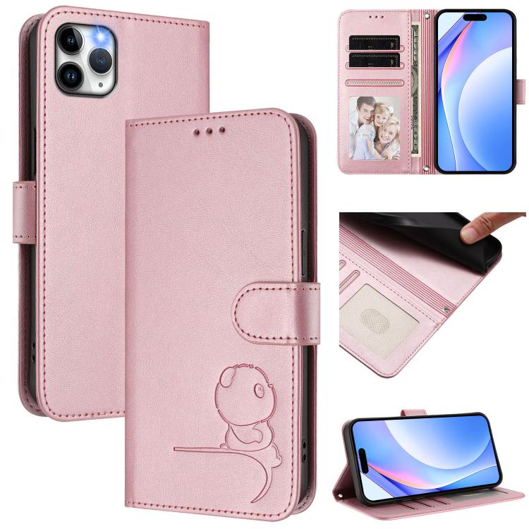 حافظة هاتف جلدية بنقش باندا صغير مع حماية RFID وحبل معصم، لهواتف iPhone 11 Pro Max، iPhone 11، iPhone 11 Pro، iPhone X / XS، iPhone XR، iPhone XS Max، iPhone 8 Plus / 7 Plus