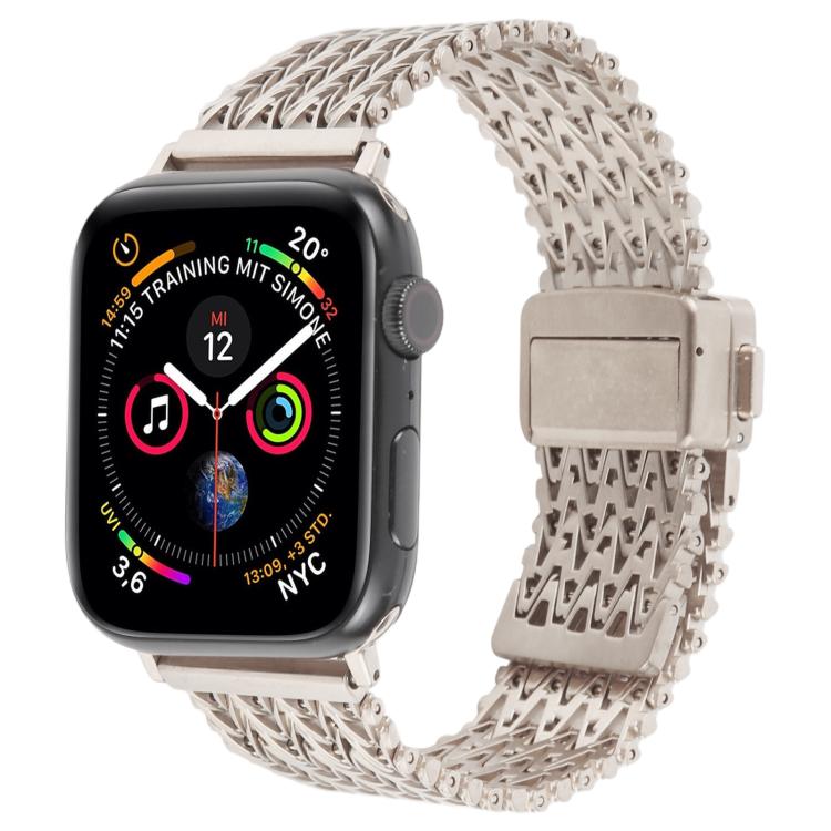Magnetic Snap Clasp Steel Mesh Metal Watch Band, For Apple Watch 46mm / 49mm / 45mm / 44mm, For Apple Watch 42mm / 41mm / 40mm / 38mm