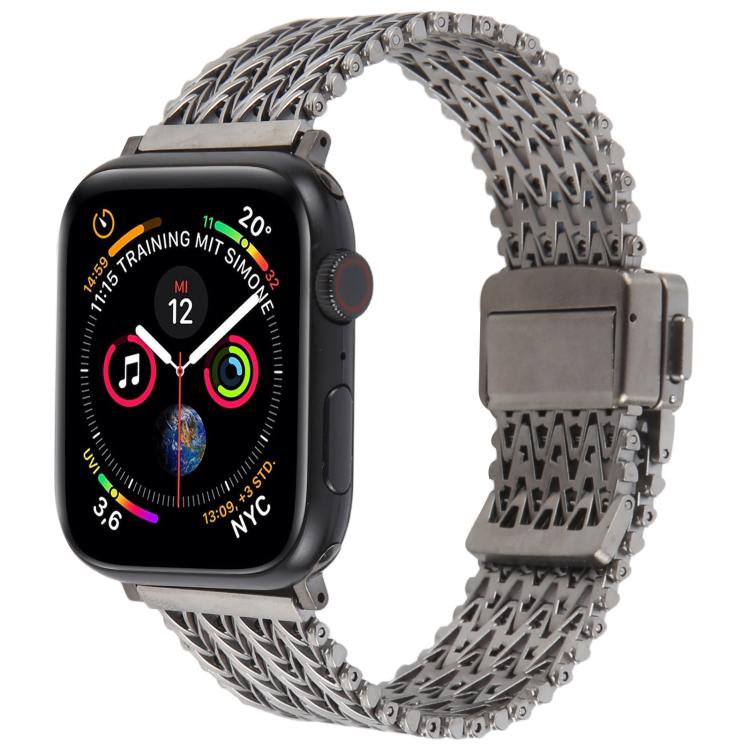 Magnetic Snap Clasp Steel Mesh Metal Watch Band, For Apple Watch 46mm / 49mm / 45mm / 44mm, For Apple Watch 42mm / 41mm / 40mm / 38mm
