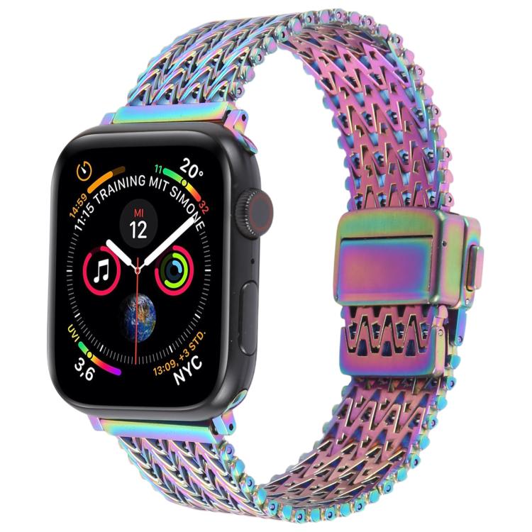 Magnetic Snap Clasp Steel Mesh Metal Watch Band, For Apple Watch 46mm / 49mm / 45mm / 44mm, For Apple Watch 42mm / 41mm / 40mm / 38mm