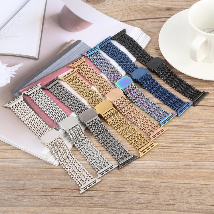 Magnetic Snap Clasp Steel Mesh Metal Watch Band, For Apple Watch 46mm / 49mm / 45mm / 44mm, For Apple Watch 42mm / 41mm / 40mm / 38mm